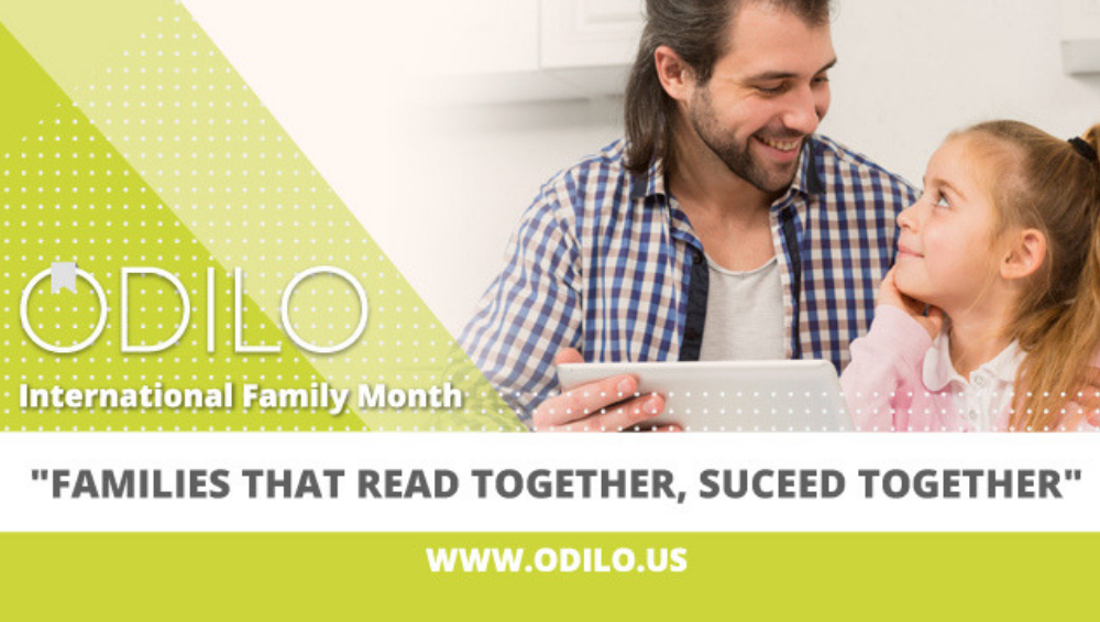 family reading with ODILO